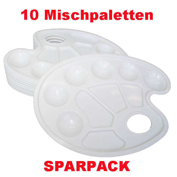 1,29€/St SPARPACK 10 Mischpaletten für Farben oval  mit 10 Mulden 